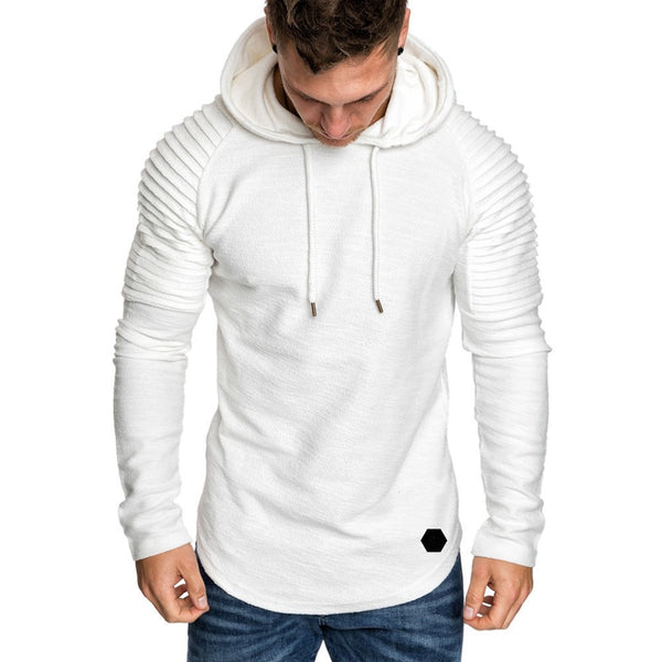 Hoodie with Textured Detail in White