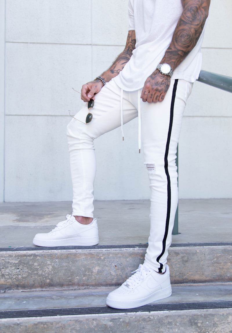 Skinny Ripped Jeans in White