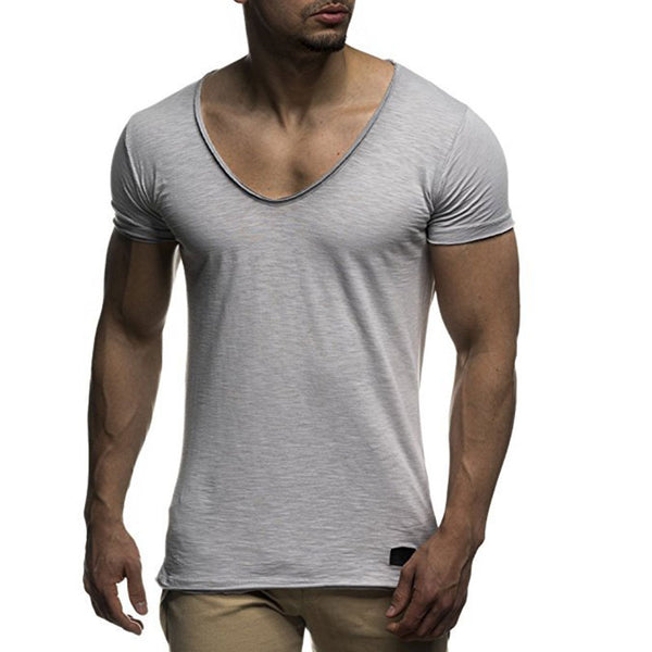 V-Neck T-Shirt in Grey