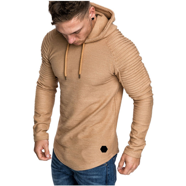 Hoodie with Textured Detail in Tan