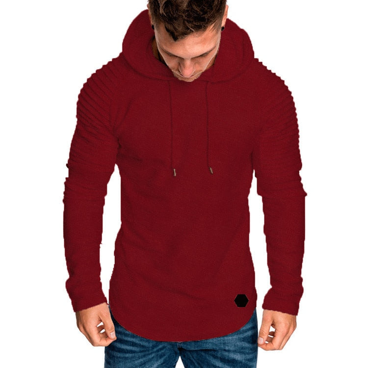 Hoodie with Textured Detail in Red