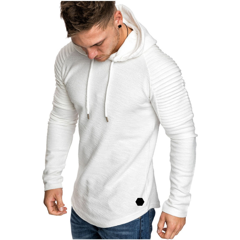 Hoodie with Textured Detail in White