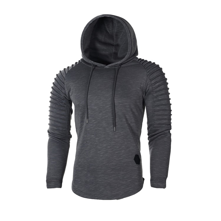 Hoodie with Textured Detail in Grey