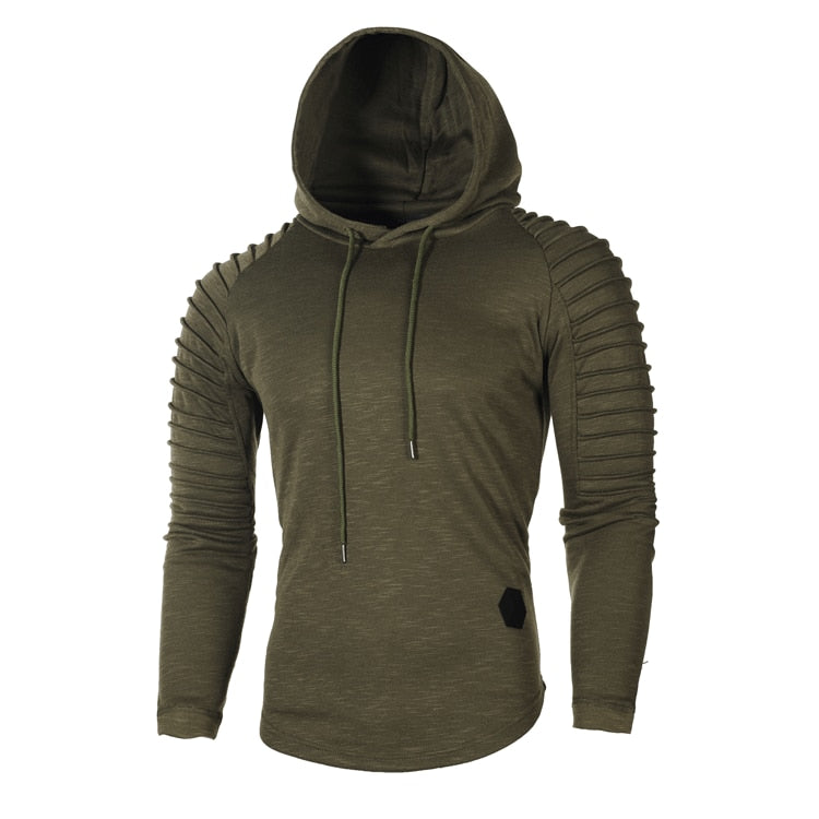 Hoodie with Textured Detail in Green