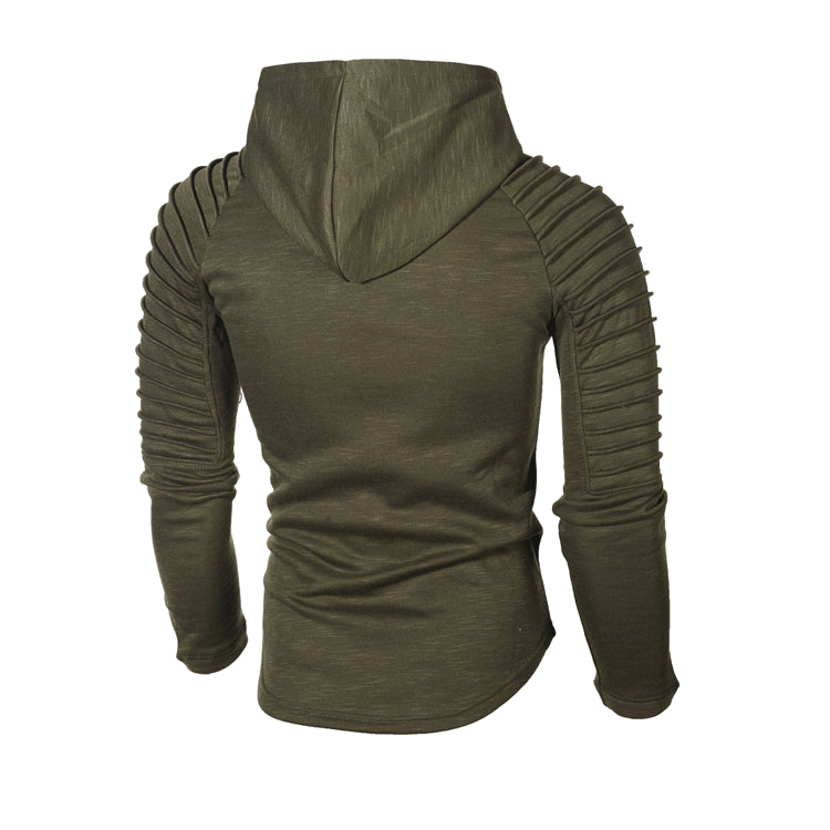 Hoodie with Textured Detail in Green