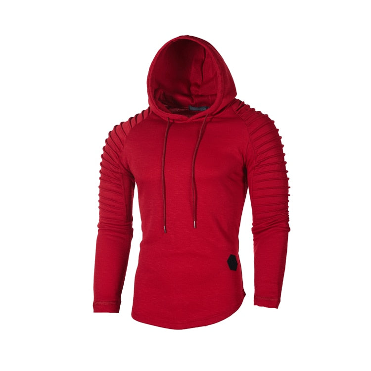 Hoodie with Textured Detail in Red