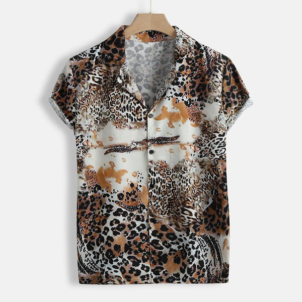 Short Sleeve Shirt with Animal Print