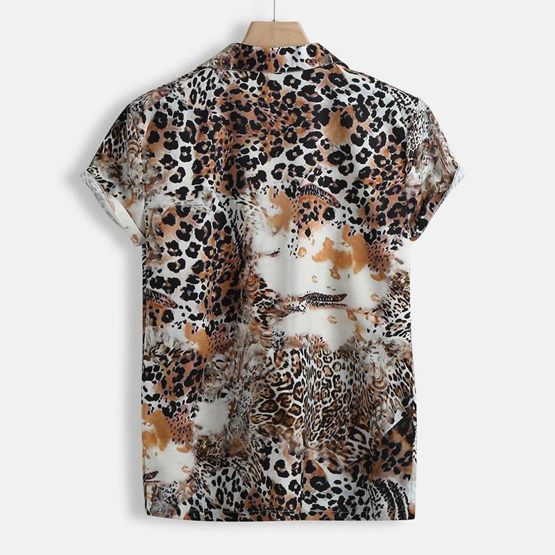 Short Sleeve Shirt with Animal Print