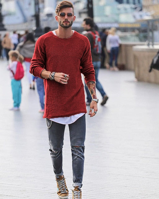 Long-line Jumper in Red