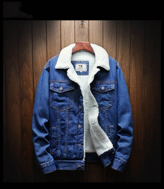 Denim Jacket with Wool Lining in Blue